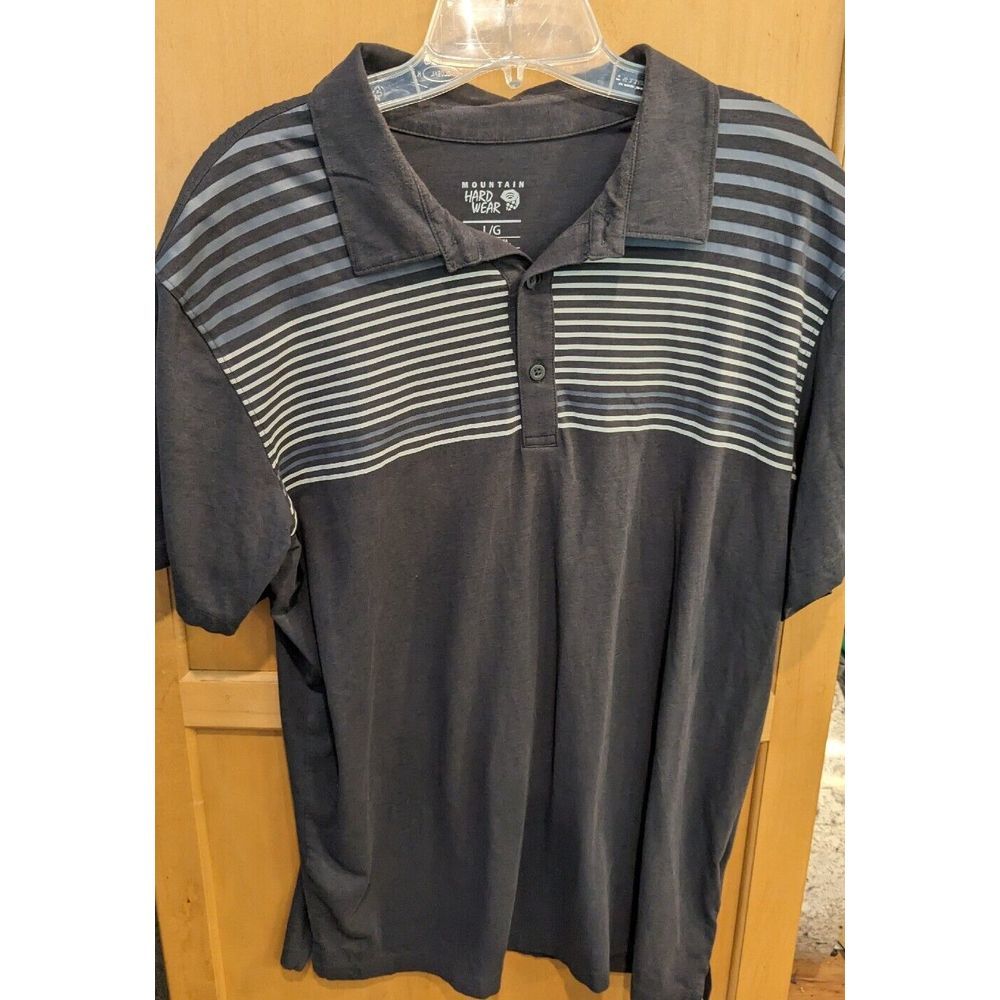 Mountain HardWear Mens gray Short Sleeve Logo Polo Shirt Heavy